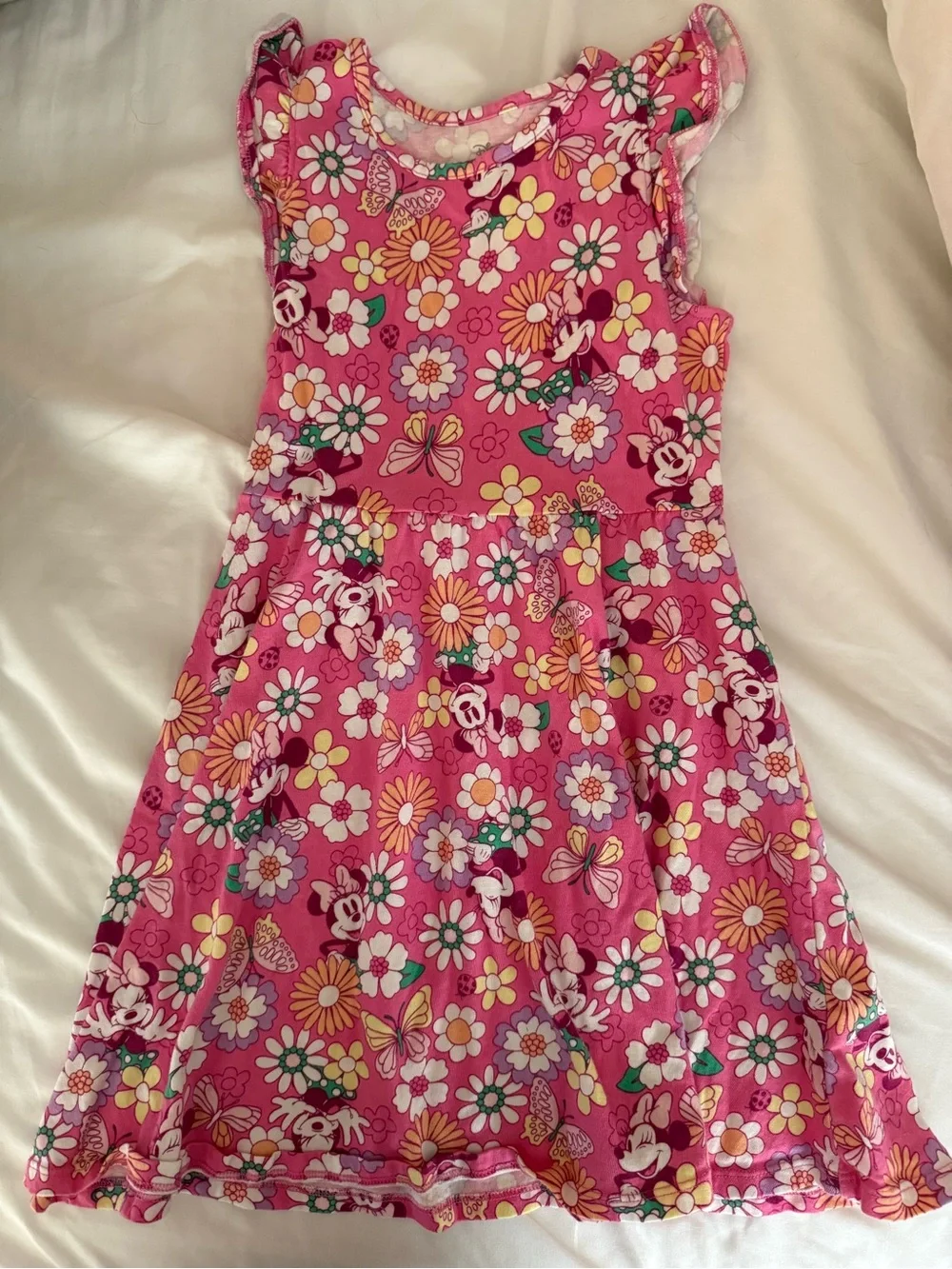Girls Minnie Mouse Floral Pink Dress
